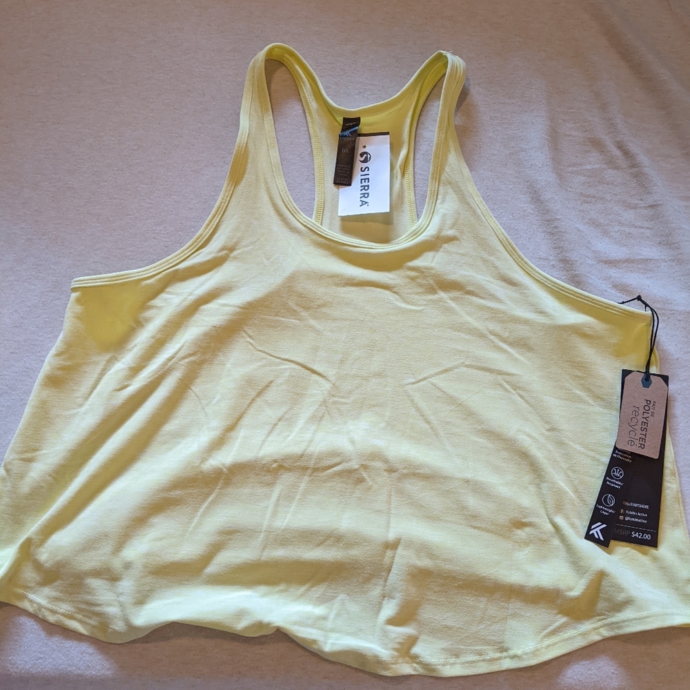 Large yellow loose soft tank top